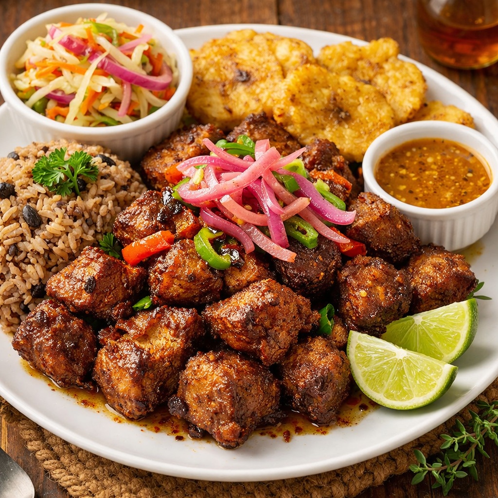 good-vibes hatian griot (fried pork)